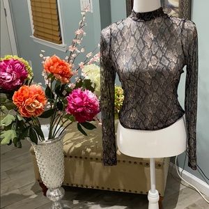Sheer snake pattern blouse
